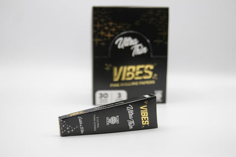 Vibes Ultra Thin King Size Fine Rolling Paper  Pack - 3 Cones