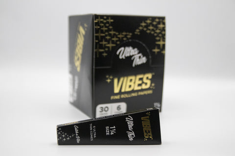 Vibes Ultra Thin 1.25 Size Fine Rolling Paper Pack - 6 Cones