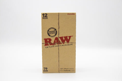 RAW 79 mm 1 1/4 Hemp Plastic Cigarette Rolling Machine Box - 12 Rollers
